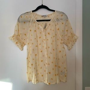 NWT Madewell daisy print top